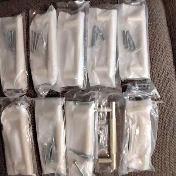 Asidrama 10 Pack 3.75 Inch(96mm) Gold Cabinet Pulls Knurled Cabinet Handles Cupb - Picture 7 of 10